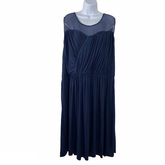 Lane Bryant Dress Mesh Sleeveless Stretch Blue NWT - Picture 1 of 6